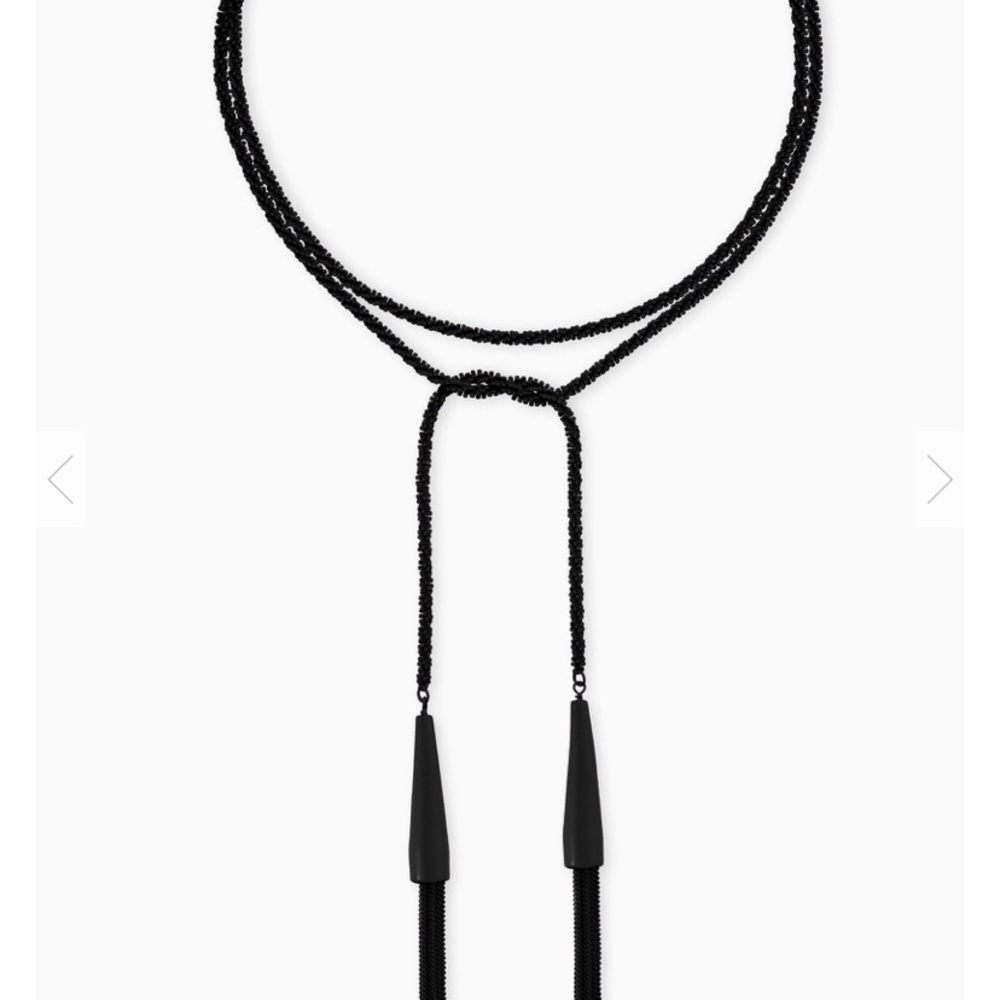 Kendra Scott Black Matte Pharra Lariat necklace